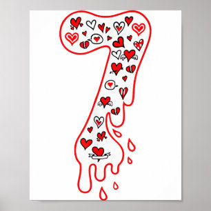 Sex Sju Meme Nummer 7 Par Matchande Alla Hjärtans Poster