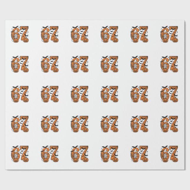 Sex Sju PM Halloween 67 Mason Spooky Presentpapper (Platt)