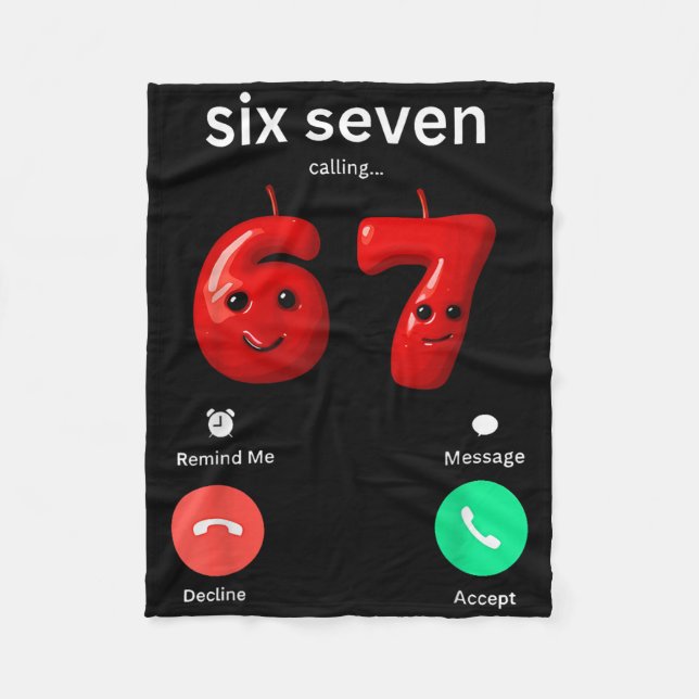 Sex Sju Samtal Meme Minimalistisk Trendig Telefon  Fleecefilt (Framsidan)