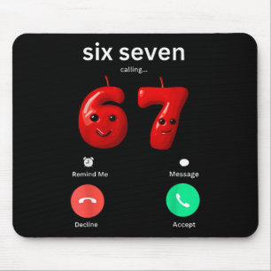 Sex Sju Samtal Meme Minimalistisk Trendig Telefon Musmatta