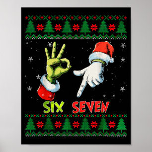 Sex Sju Skelett Meme Jul Fula Tröja 67 Poster