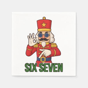 Sex Sju Snömannen Jul Nötknäppare 6 7 Xmas Pappersservett