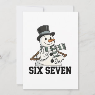 Sex Sju Snömannen Jul Tomte 6 7 Xmas Kort