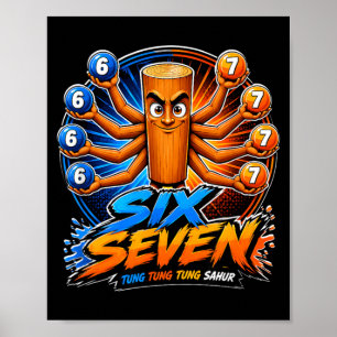 Sex Sju Tung Tung Sahur Barn 67 Pojkar Ungdom 6-7 Poster