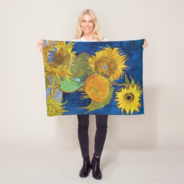 Sex solblommor, Van Gogh Fleecefilt (På plats)