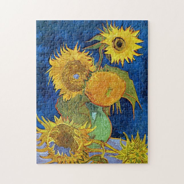 Sex solblommor, Van Gogh Pussel (Vertikal)