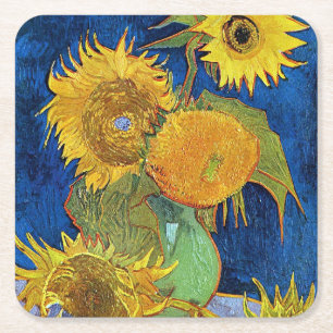 Sex solblommor, Van Gogh Underlägg Papper Kvadrat