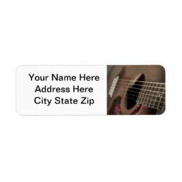 Sex stilar akustisk gitarr returadress etikett
