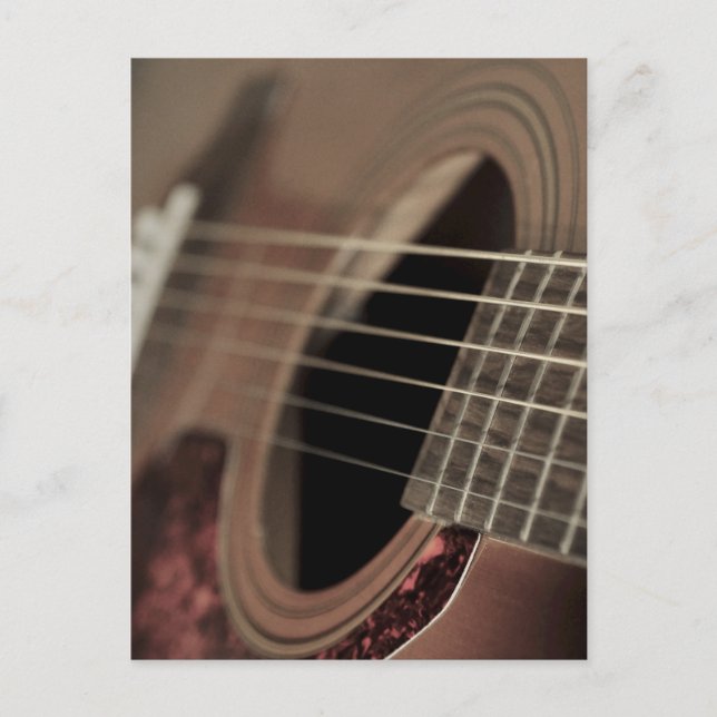 Sex String Acoustic Guitar Vykort (Framsida)