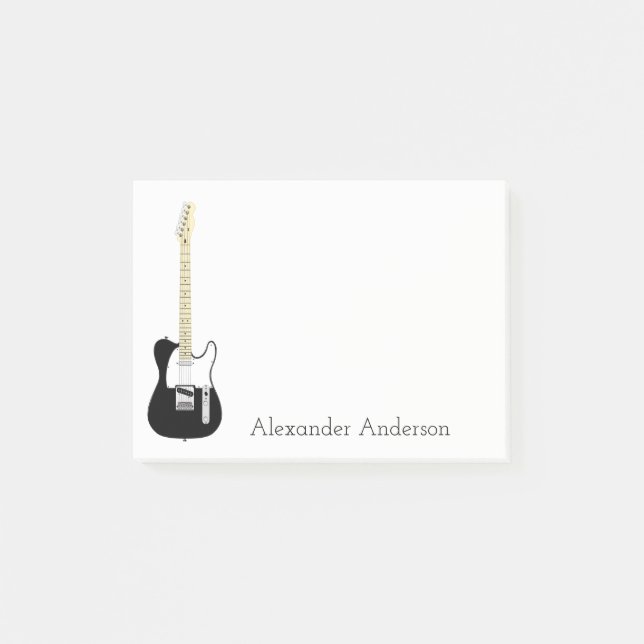 Sex String Electric Guitar Personalize Post-it Block (Framsida)