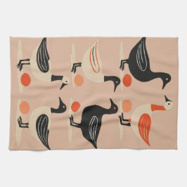 Sex utläggningsgäss i mitten av århundradet, återu kökshandduk