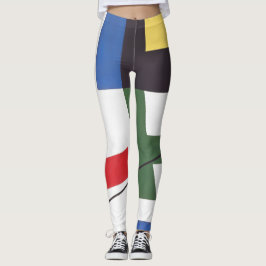 Sex utrymmen med kors | Sophie Taeuber-Arp | Leggings