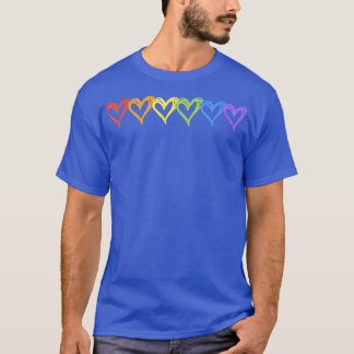 Sex vackra Hearts LGBTQ Ally och Gay pride T-Sh T Shirt