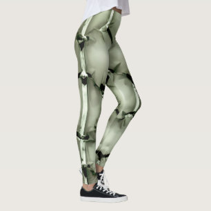 Sexhörnig grönt bubblar texturerad bakgrund leggings