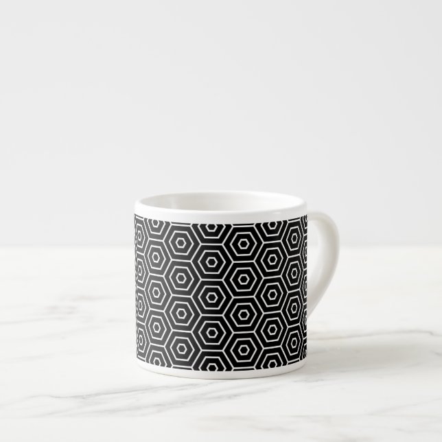 Sexhörningar texturerar det geometriska mönster espressomugg (Framsida höger)