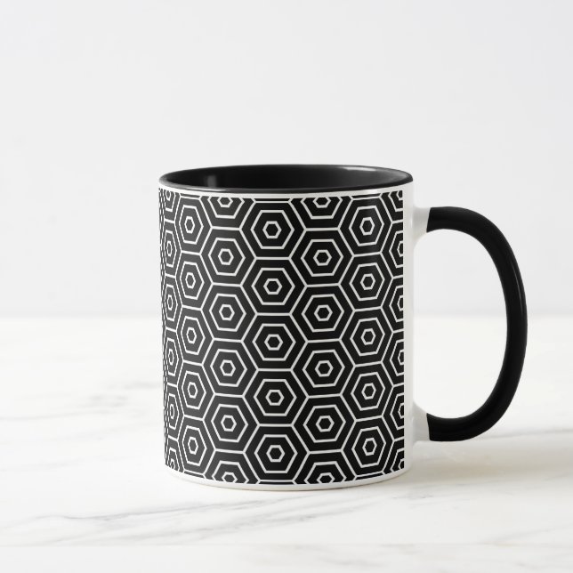 Sexhörningar texturerar det geometriska mönster mugg (Höger)