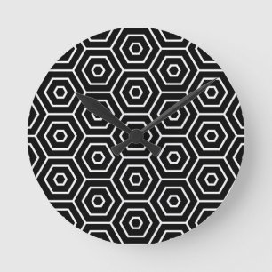 Sexhörningar texturerar det geometriska mönster rund klocka
