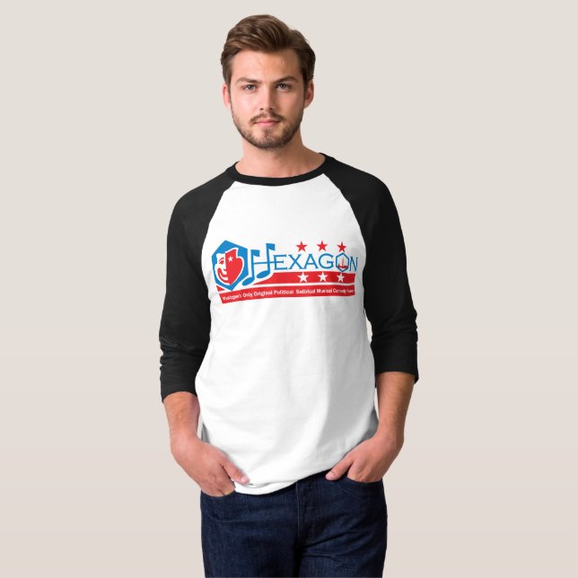 Sexhörningslogotypmanar skjorta för baseball t shirt (Hel framsida)