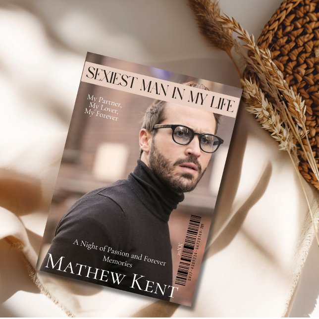 Sexiest Man i min livstidning. Julkort (Sexiest Man in My Life Magazine cover Holiday Card)