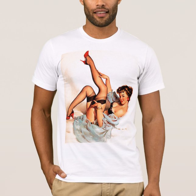 Sexig flicka för Retro pinup Tee Shirt (Framsida)