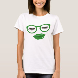 Sexig grön exponeringsglasT-tröja T Shirt