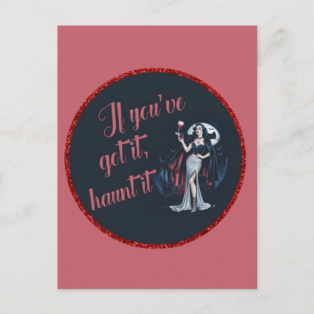 Sexig het vampyr Om du har det, hemsök det Vykort (Framsida)