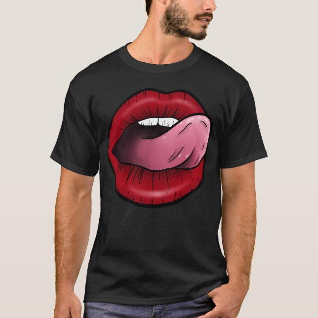 Sexig läpparmanar T-tröja för klassiker T Shirt (Framsida)