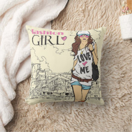 Sexig modeflicka kastkudde kudde