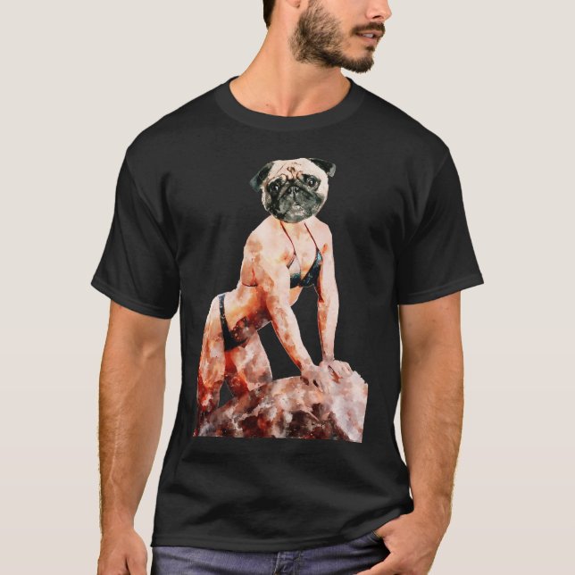 Sexig Mops T Shirt (Framsida)