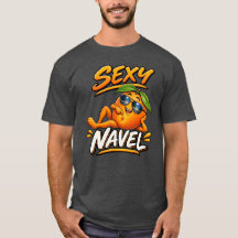 Sexig navel rolig orange T-shirt
