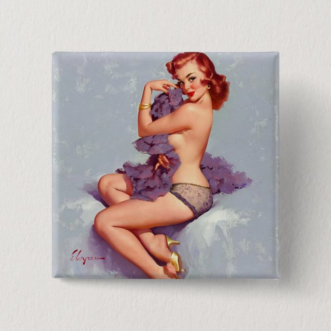 Sexig pinup flicka knapp (Framsida)