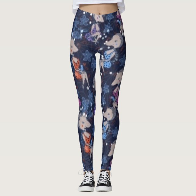 sexig råttablåttdamasker leggings (Framsida)