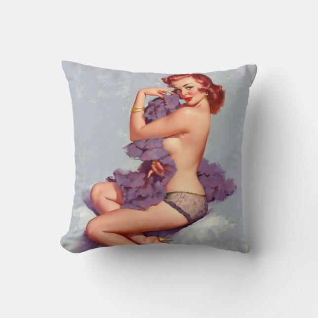 Sexig redhairpinup kudde (Framsida)