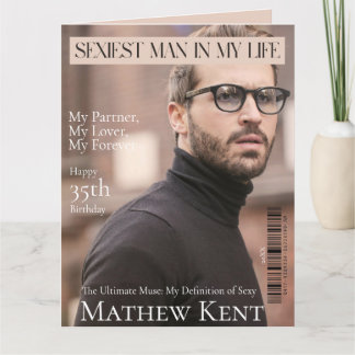 Sexigaste mannen i mitt liv Magazinomslag Födelsed Kort