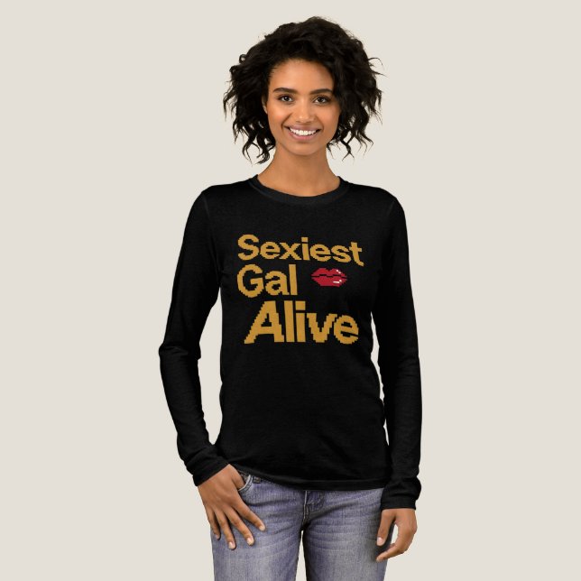 Sexigaste tjejna vid liv t shirt (Hel framsida)