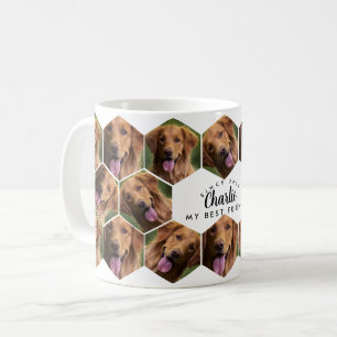 Sexkantig bikakemönster husdjur foto modern elegan kaffemugg