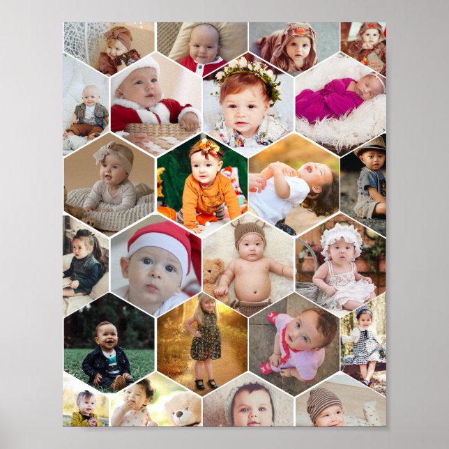 Sexkantig fotokollage poster (Framsidan)