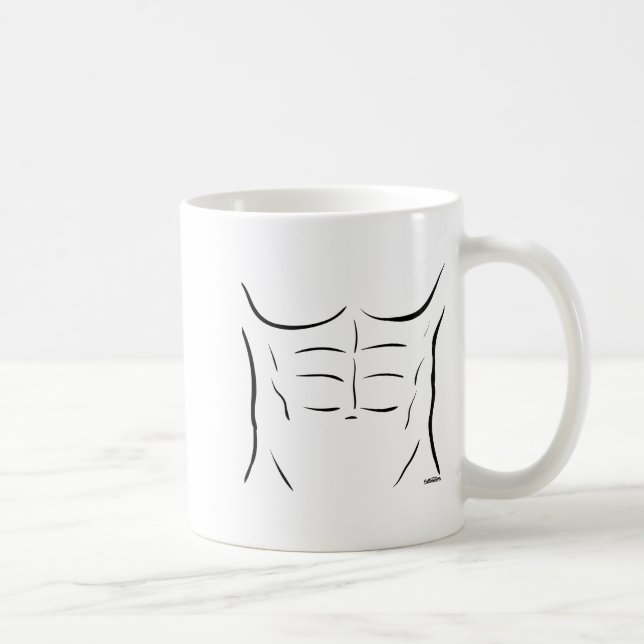 Sexpackade bukmuskler  kaffemugg (Höger)