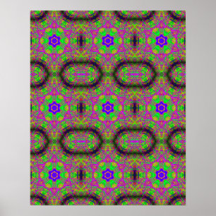 sexpunktsblå stjärnor groovy psychedelic poster