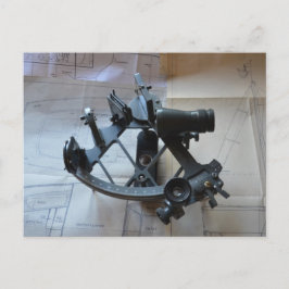 Sextant för kelestial navigering vykort