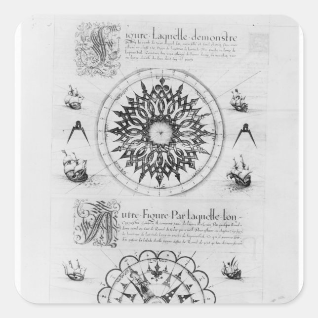 Sextant Fyrkantigt Klistermärke (Framsida)