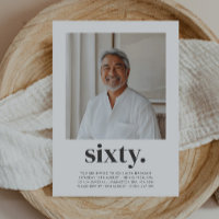 Sextio 60-års Mäns Fyrkantig Foto Födelsedagsfiran