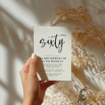 sextio | Den moderna 60:e svartvitt-Födelsedagsfes Inbjudan Vykort<br><div class="desc">Denna moderna, svarta och vita, 60:e födelsedagsfest inbjudan har en klassam modern typografi. Ord "60" visas i skriptet stil calligraphy. Perfekt för att ange snyggtens ton för ett underbart, sextionde födelsedagsfestens firande. Det är lätt att anpassa färg-systemet i inbjudan - både bakgrunden och typografin - så att man kan känna...</div>