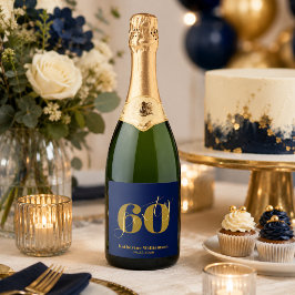 Sextio Elegant Blå & Guld 60-årsfirande