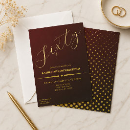 Sextio Eleganta Ruby & Guld 60-års Födelsedagsinbj