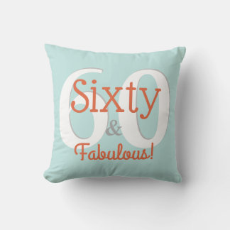 Sextio & fantastisk 60-årsdag Teal & Orange Kudde