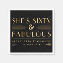 Sextio & fantastisk Art Deco Namn Datum 60-årsdag