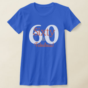 Sextio & fantastisk glad 60-årsdag Teal & Orange Tee Shirt