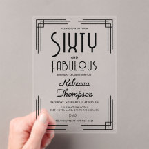 Sextio fantastiska svarta vita Art Deco 60-årsdag