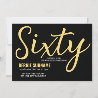 Sextio födelsedag 60:e enkla Födelsedagsfesten Inbjudningar